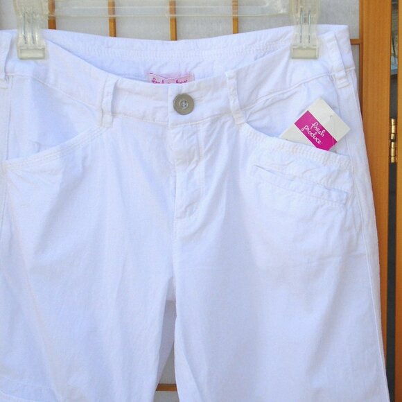 new FRESH PRODUCE White Safari Ankle Pants cotton/spandex Broadcloth 29" long - Picture 2 of 6